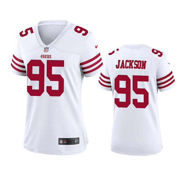 Women's San Francisco 49ers #95 Drake Jackson White Limited Jersey