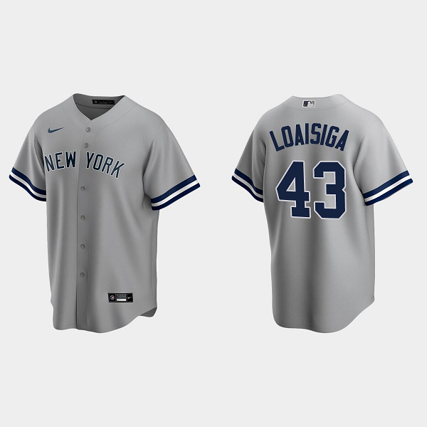 Men's New York Yankees #43 Jonathan Loaisiga Gray Road MLB Jersey