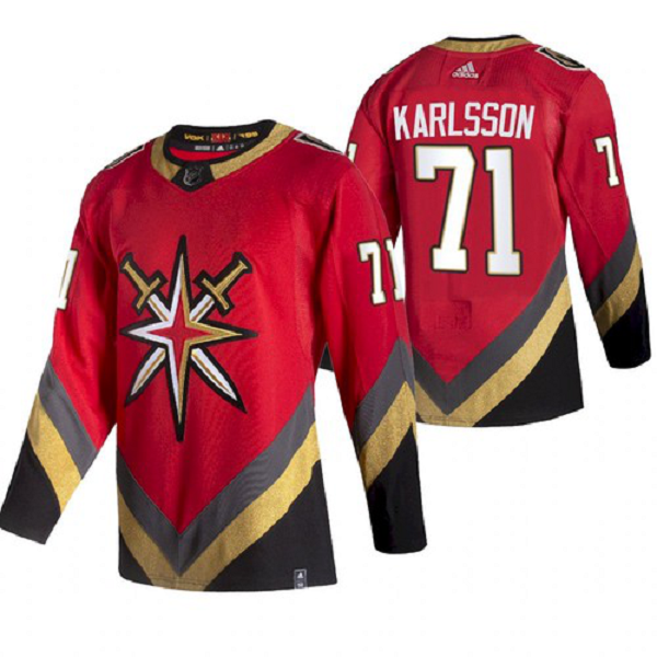 Men's Vegas Golden Knights William Karlsson 2021 Reverse Retro Red Jersey