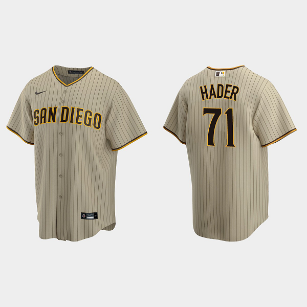 Men's San Diego Padres #71 Josh Hader Cool Base Alternate MLB Jersey - Sand Brown