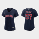 Women's Cleveland Guardians #57 Shane Bieber Navy MLB Jersey