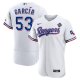 Men's #53 Adolis Garcia Texas Rangers Nike Home 2023 World Series Champions Limited White Flex Base Jersey