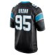 Men's Carolina Panthers Derrick Brown Nike Black Player Game Jersey