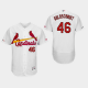 Men's St. Louis Cardinals #46 Paul Goldschmidt Majestic Home White MLB 150th Anniversary Patch Flex Base Jersey