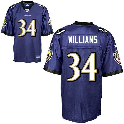 Men's Baltimore Ravens #34 Ricky Williams Purple Stitched NFL Jersey