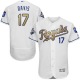 Kansas City Royals #17 Wade Davis White 2015 World Series Champions Gold Program FlexBase Stitched MLB Jersey