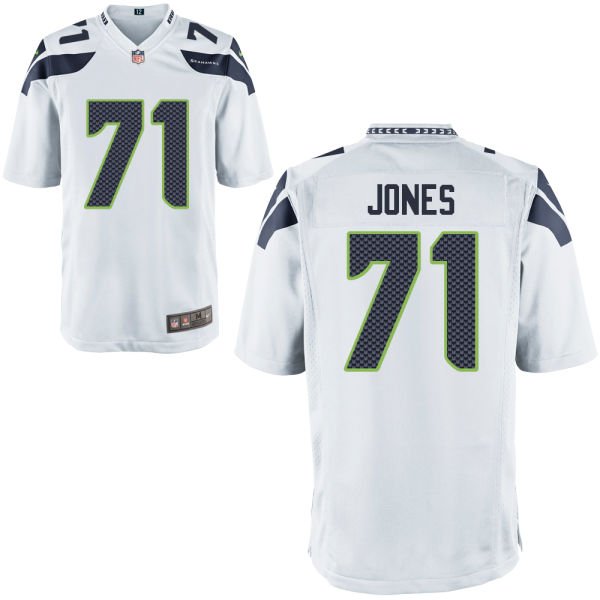 Nike Seattle Seahawks #71 Walter Jones Men's Game White Road NFL Jersey