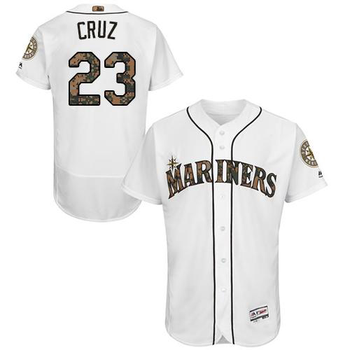 Seattle Mariners #23 Nelson Cruz White Flexbase Collection 2016 Memorial Day Stitched MLB Jersey