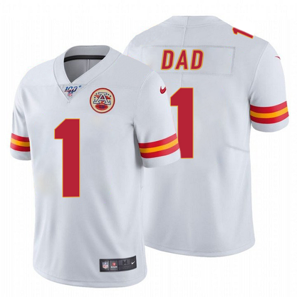 Men's Nike Kansas City Chiefs #1 Dad White Vapor Untouchable Limited NFL Jersey