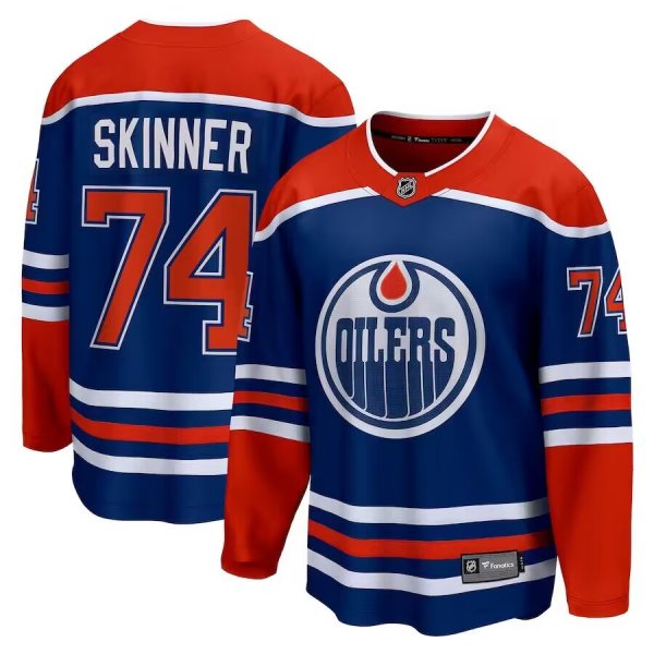 Men's Edmonton Oilers #74 Stuart Skinner Fanatics Branded Royal Home Breakaway Player Jersey