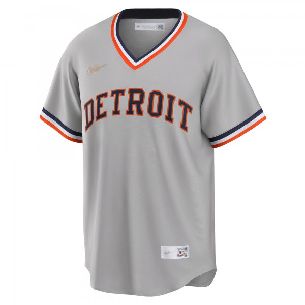 Men's Detroit Tigers Nike Gray Road Cooperstown Collection Team Jersey