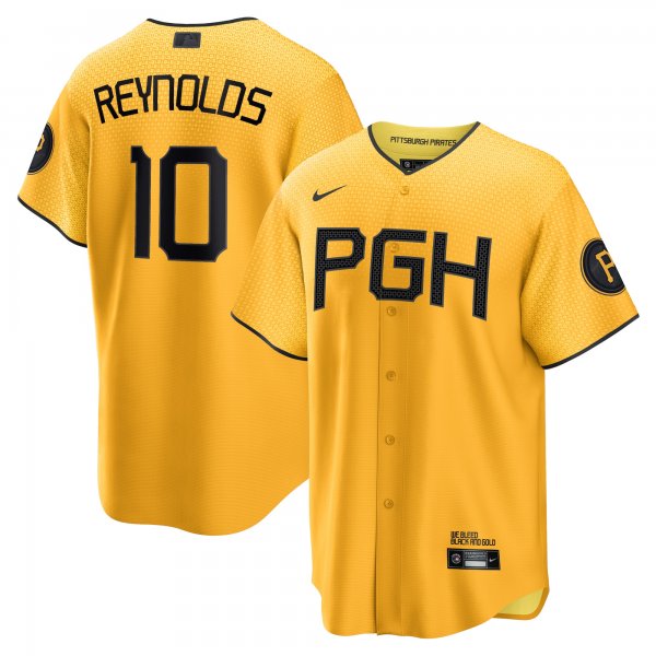 Men's Pittsburgh Pirates Bryan Reynolds Nike Gold City Connect Replica Player Jersey