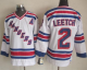 New York Rangers #2 Brian Leetch White CCM Throwback Stitched NHL Jersey