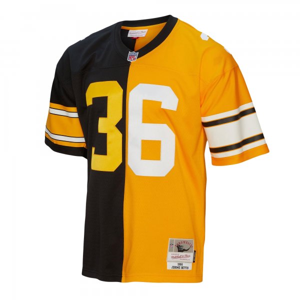 Men's Pittsburgh Steelers Jerome Bettis Mitchell & Ness Black/Gold 1996 Split Legacy Replica Jersey