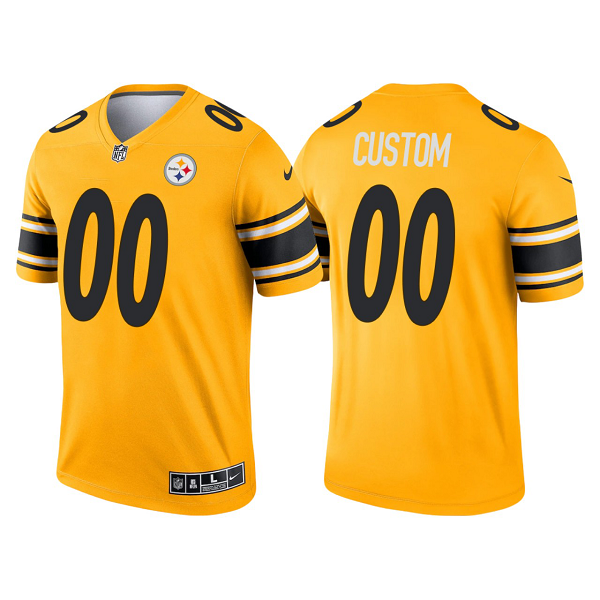 Men's Pittsburgh Steelers #00 Custom Gold 2021 Limited NFL Jersey