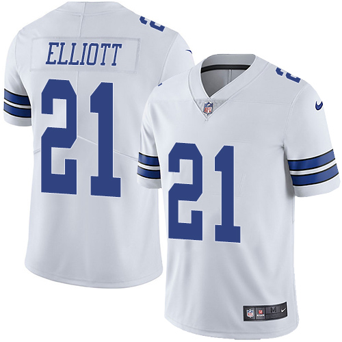 Nike Dallas Cowboys #21 Ezekiel Elliott White Youth Stitched NFL Vapor Untouchable Limited Jersey