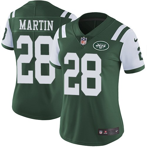 Nike New York Jets #28 Curtis Martin Green Team Color Women's Stitched NFL Vapor Untouchable Limited Jersey