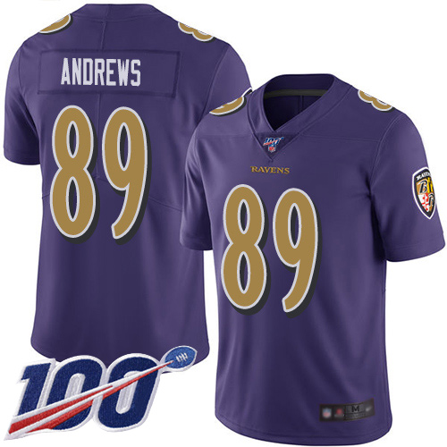 Baltimore Ravens #89 Mark Andrews Purple Youth Stitched NFL Limited Rush 100th Season Jersey