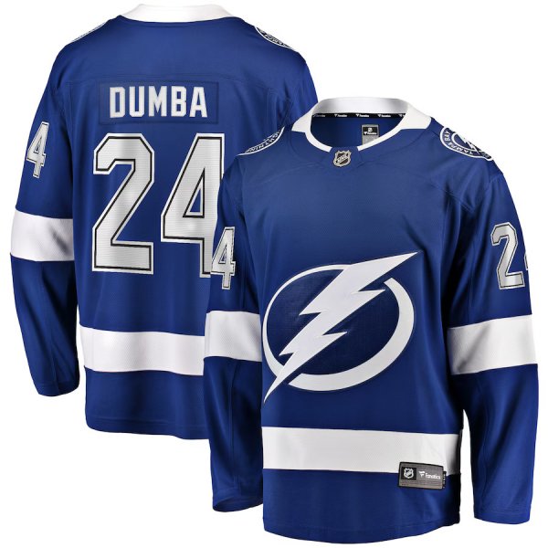 Men's Tampa Bay Lightning Matt Dumba Fanatics Blue Home PremierÃ¨ÂÂ½Breakaway Player Jersey