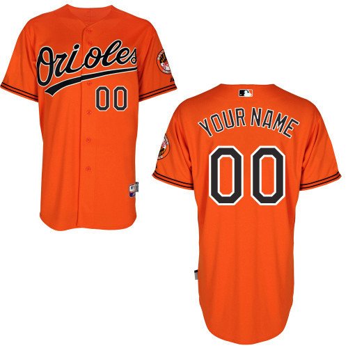 Baltimore Orioles Orange Men's Customized Cool Base MLB Jersey