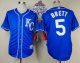 Kansas City Royals #5 George Brett Light Blue Alternate 2 Cool Base W/2015 World Series Patch Stitched MLB Jersey