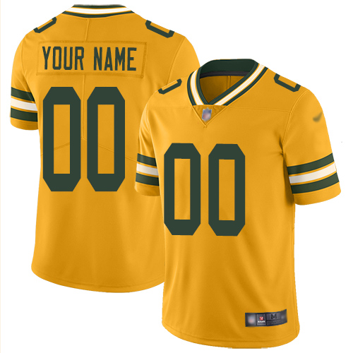 Green Bay Packers Customized Gold Men's Stitched NFL Limited Inverted Legend Jersey