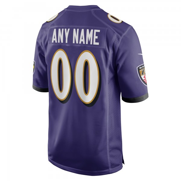 Men's Baltimore Ravens Nike Purple Custom Game Jersey