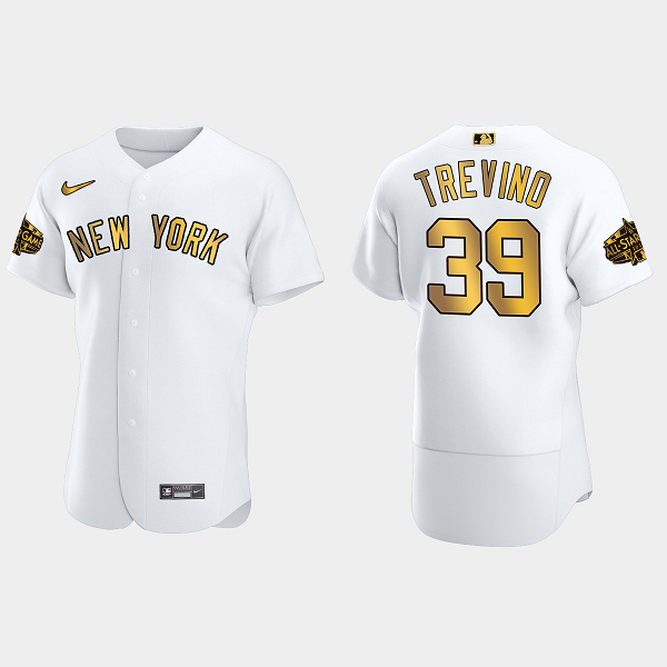 Men's New York Yankees #39 Jose Trevino 2022 MLB All-Star Game Flex Base Jersey - White