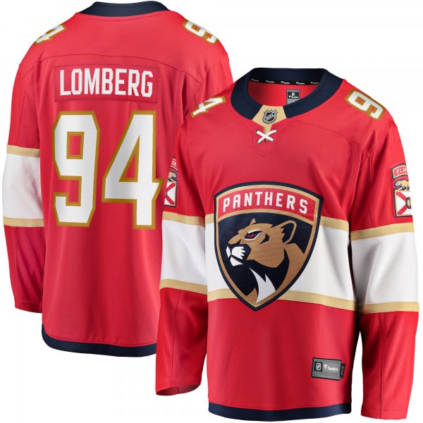 Men's Florida Panthers Ryan Lomberg Fanatics Red Home Breakaway Player Jersey