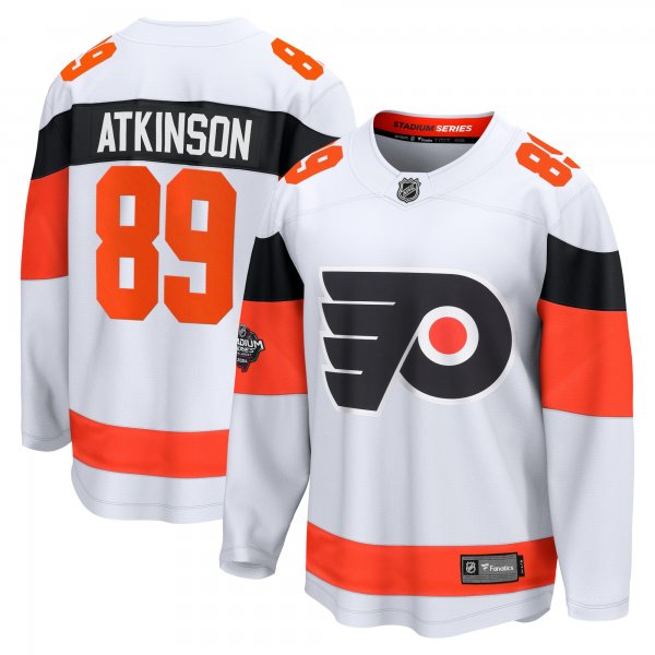 Men's Philadelphia Flyers Cam Atkinson Fanatics White 2024 NHL Stadium Series Breakaway Player Jersey