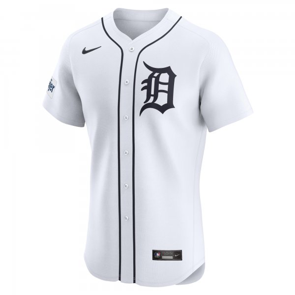 Men's Detroit Tigers Nike White Home Elite Patch Jersey