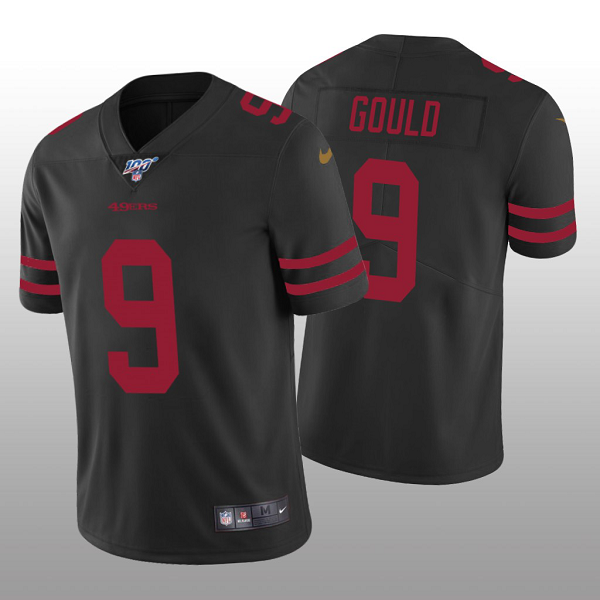 San Francisco 49ers #9 Robbie Gould Black Vapor Limited 100th Season Men's Jersey