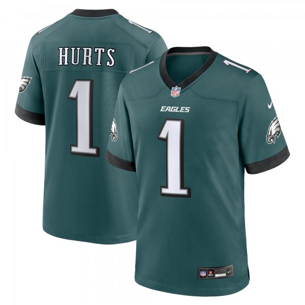 Men's Philadelphia Eagles Jalen Hurts Nike Midnight Green Team Game Jersey