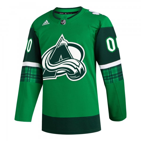 Men's Colorado Avalanche  adidas Kelly Green St. Patrick's Day Custom Jersey