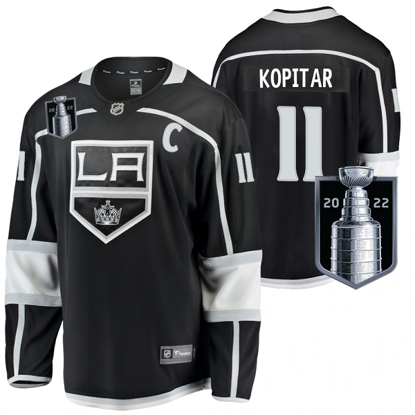 Men's Anze Kopitar Los Angeles Kings Black 2022 Stanley Cup Playoffs #11 Home Jersey