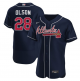 Youth Atlanta Braves #28 Matt Olson Navy Flex Base Stitched Jersey