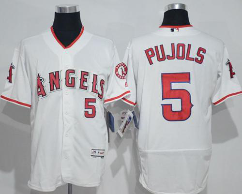 Los Angeles Angels of Anaheim #5 Albert Pujols White Flexbase Collection Stitched MLB Jersey